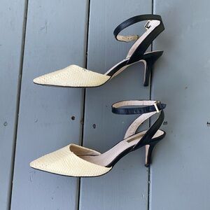 Louise Et Cie Python Embossed Slingback Heels